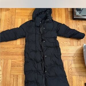 a new day Women's Long Black Puffer Jacket